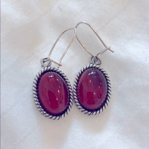 Sterling silver amber stone earrings